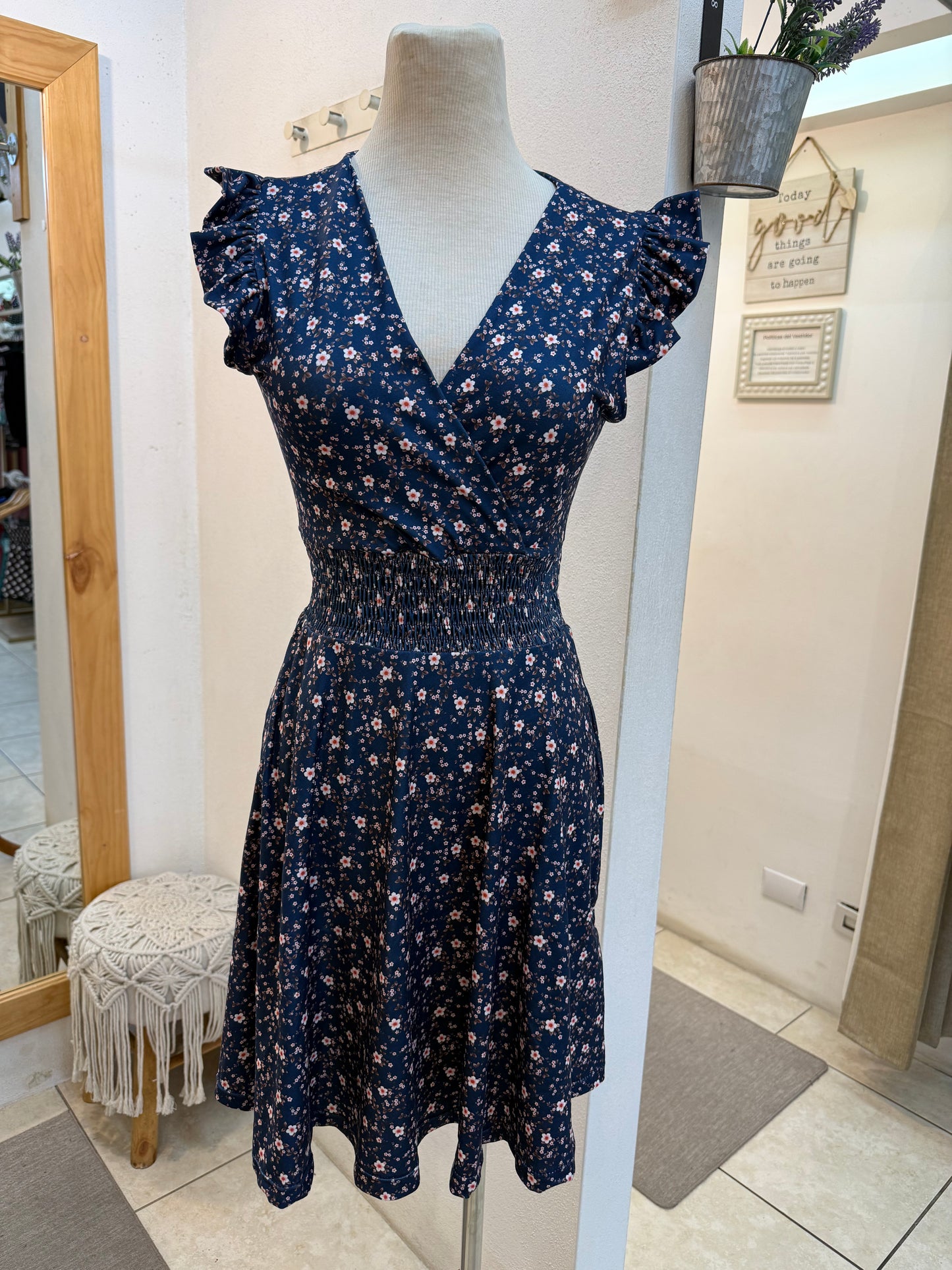 00862 Vestido Tara Flores Azul