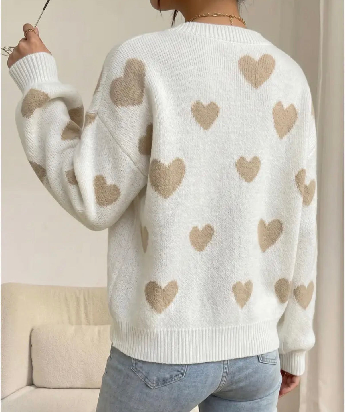 0091  Abrigo blanco corazones botones