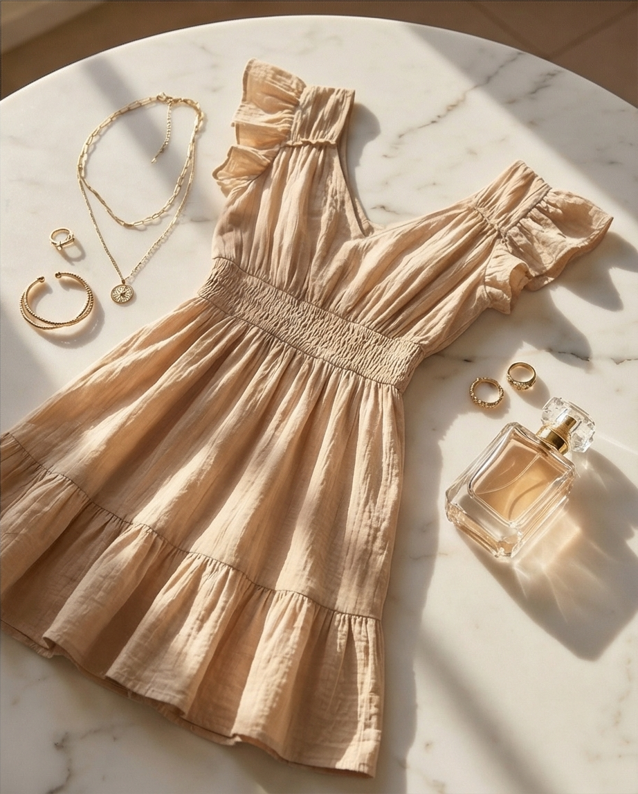 00501 Vestido Beige Chic Mi