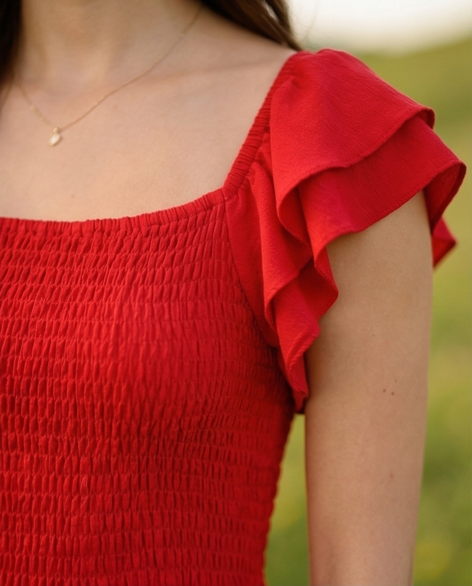00509 MIDI Dress Alberta Rojo