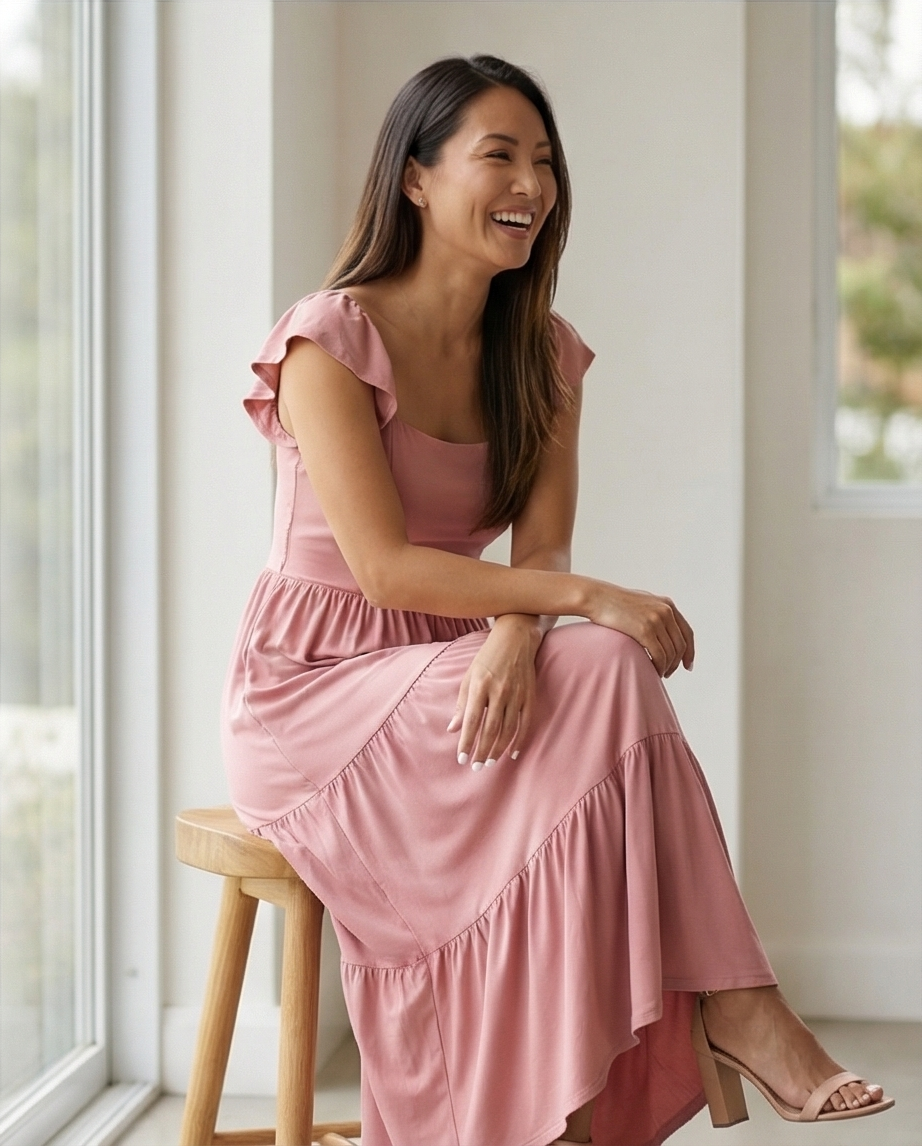 0038 Maxi Dress  Eva color rosa