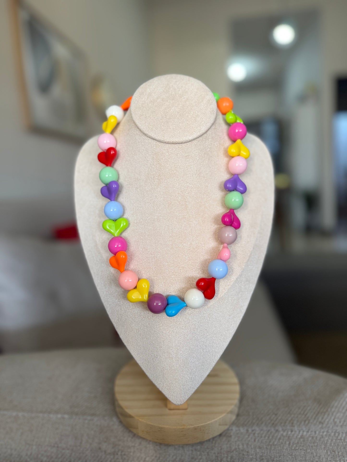 00335 Collar Corazón y Bola Chicle Mediano