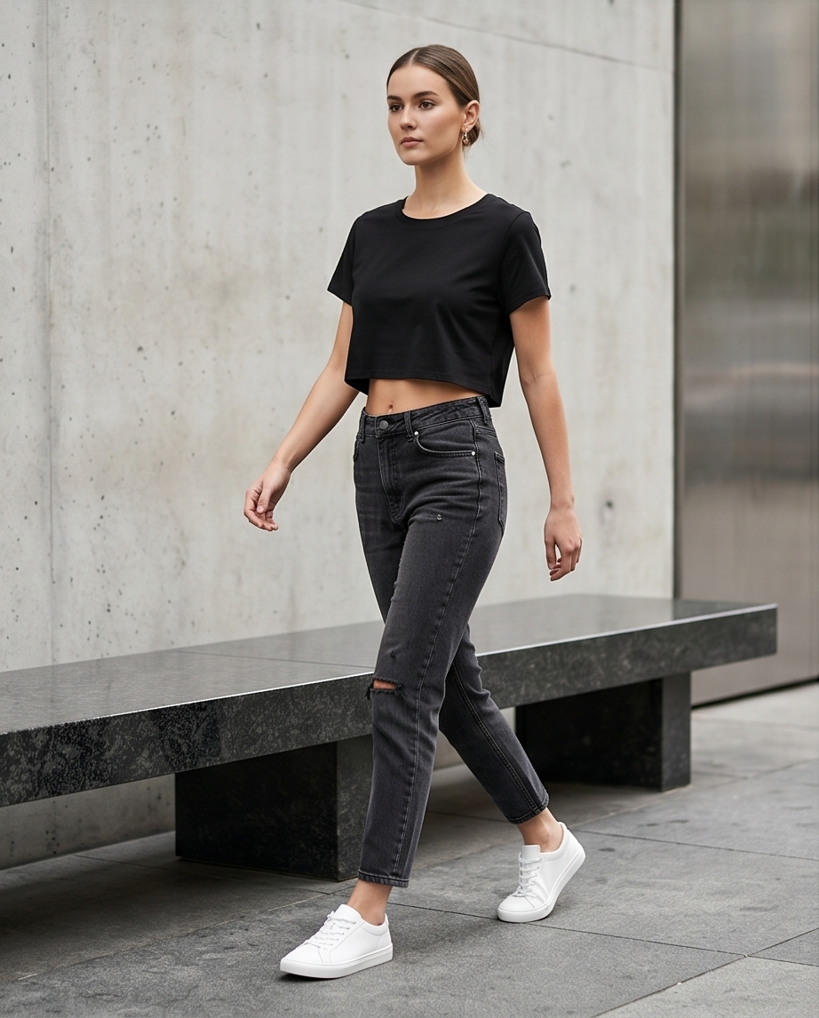 00585 Crop Top Angeline Negro