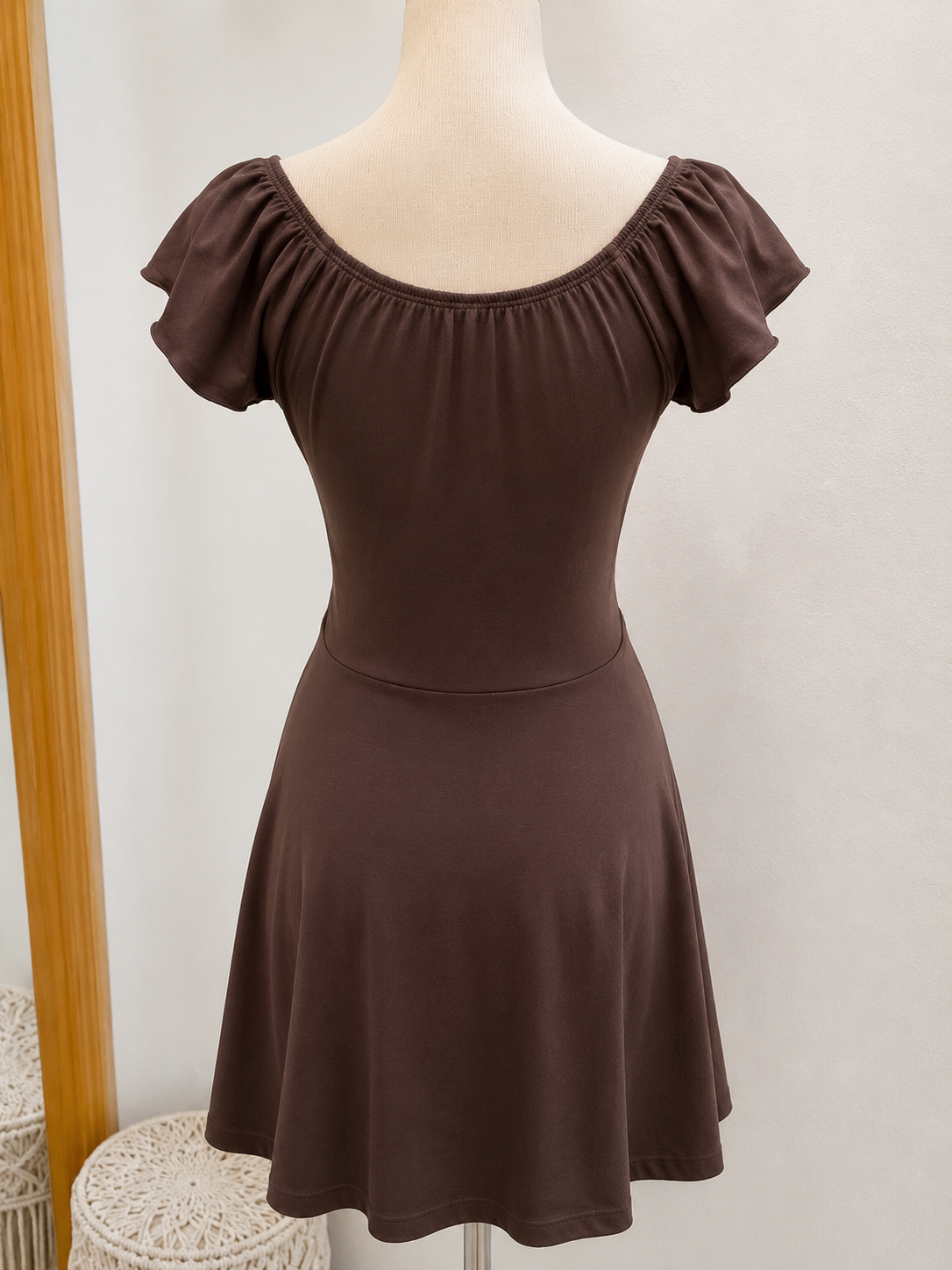 00401 Vestido Sabrina Café Liso