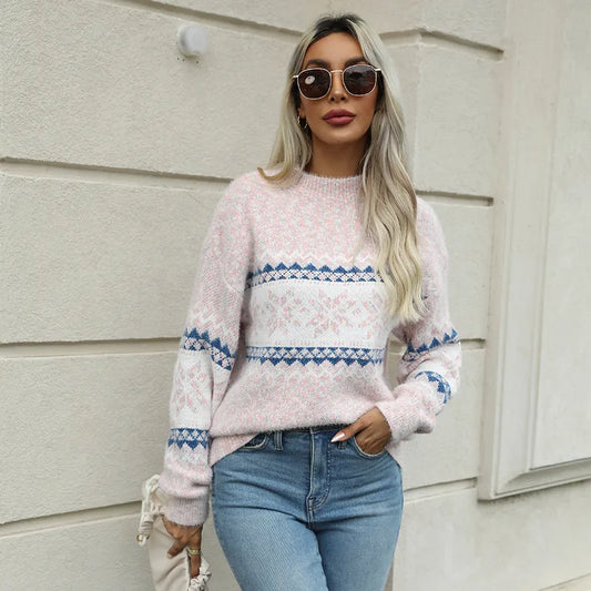 00507 Snowflake Sweater Pink PRE VENTA
