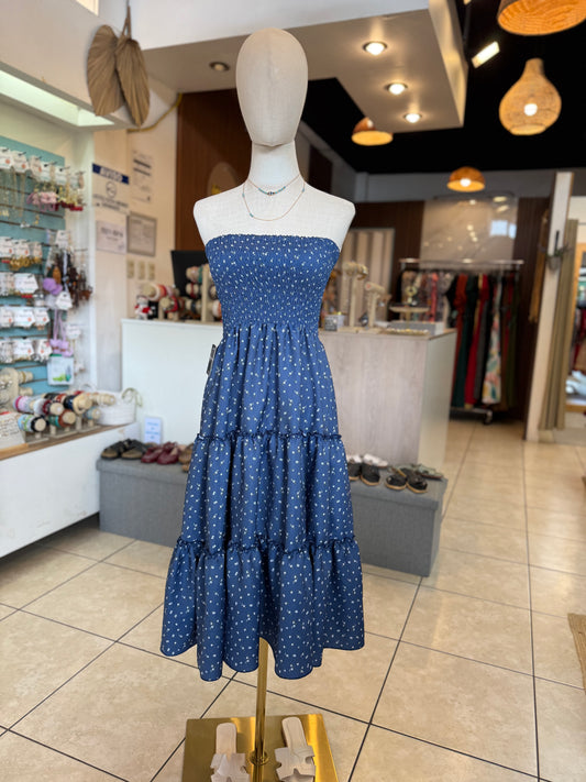 00819 Midi Strapless / Falda Polka D