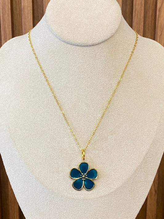 000122 Collar Flor Grande Acero Inoxidable