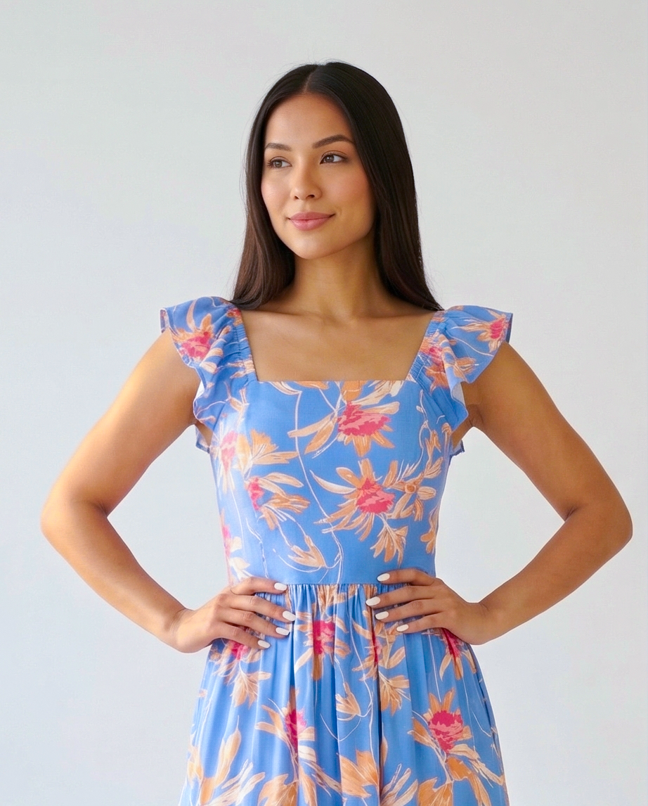 0038 Maxi Eva Floral Celeste