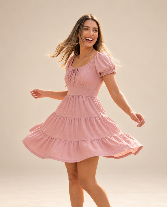 00713 Vestido Melissa Palo Rosa