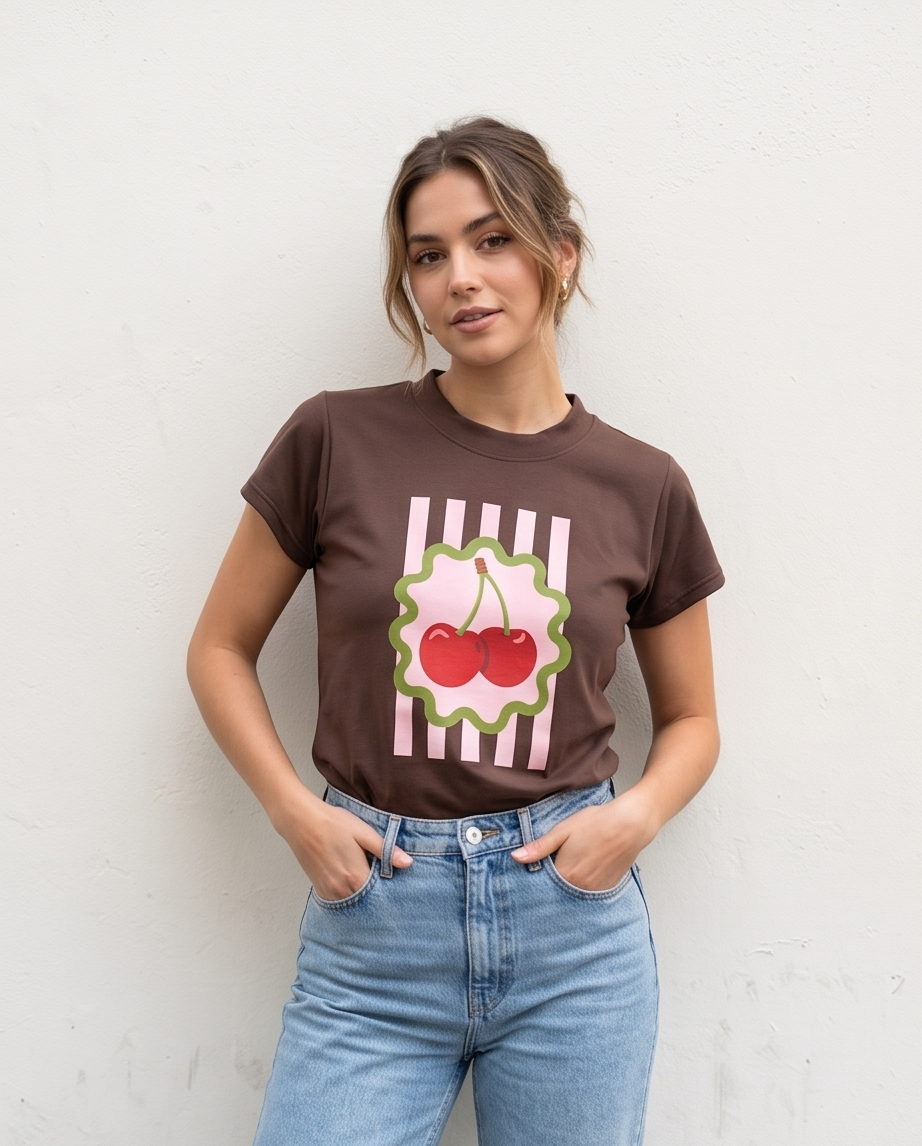 00571 Blusa Cereza café