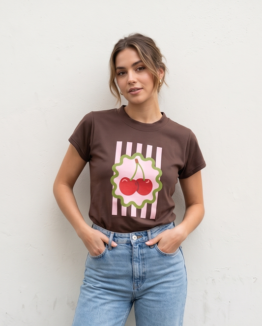 00571 Blusa Cereza café