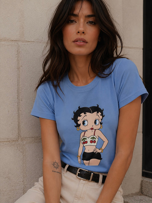 00558 Blusa Betty Basica Baby Blue