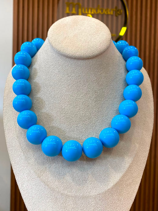 00042 Collar Bubble Gum #20 Bola Extra Grande Celeste Fuerte