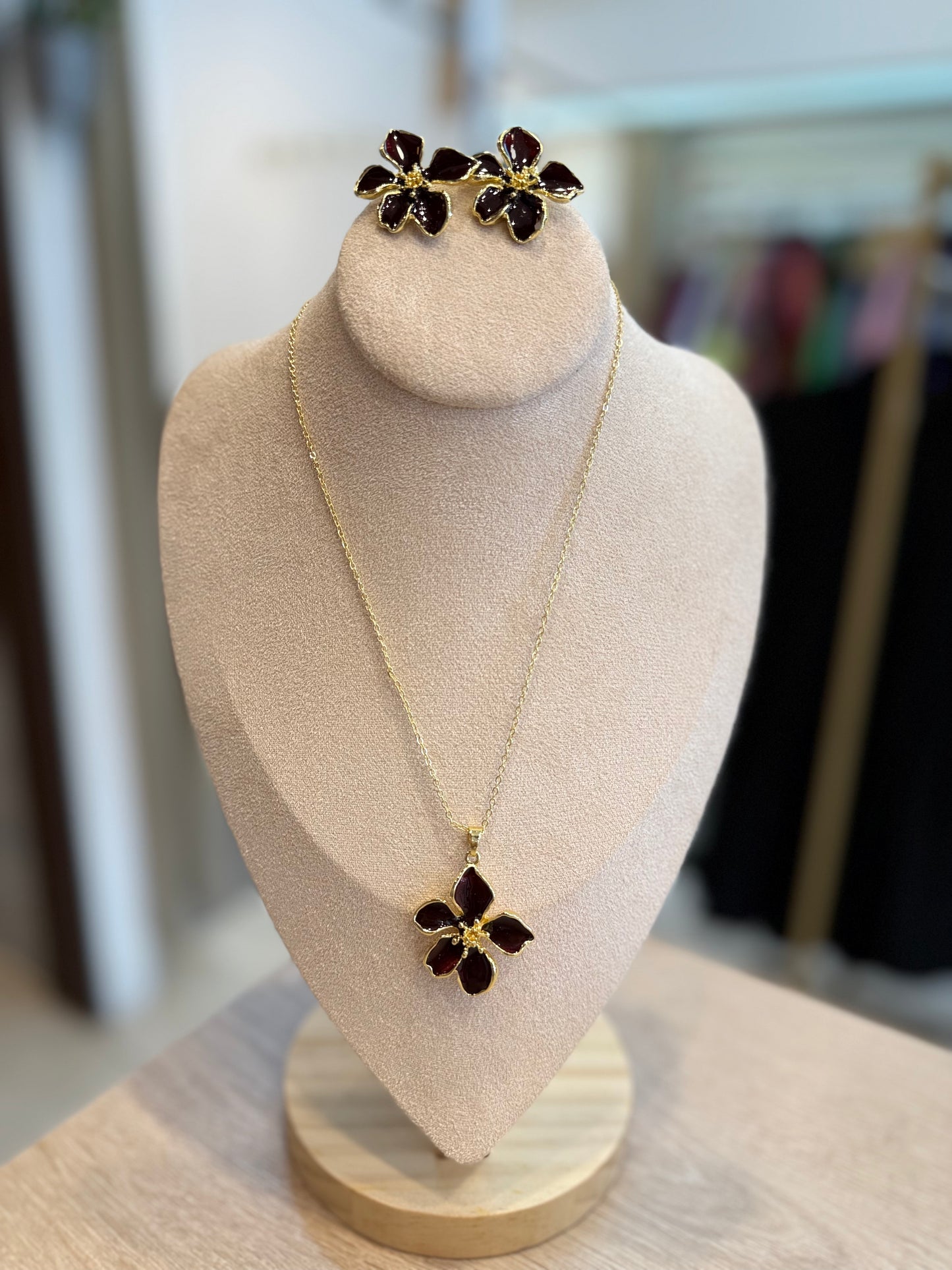 000111 Collar Flor Sakura en Set