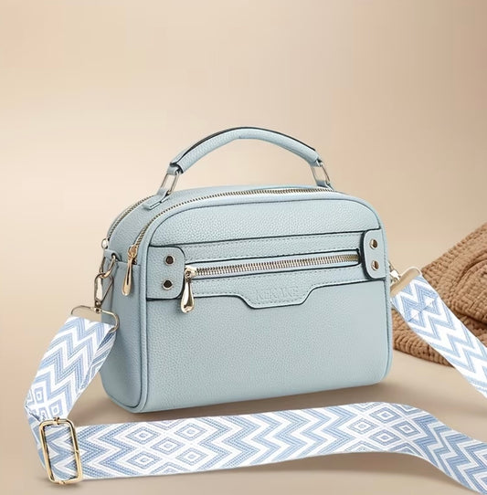 00169 Bandolera Celeste / Beige Kekake
