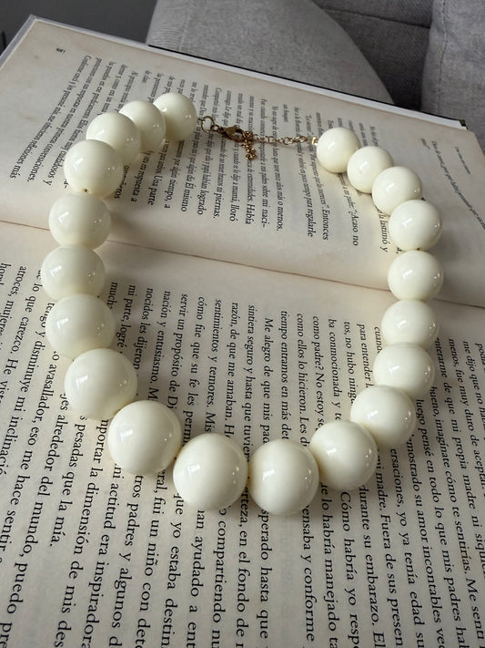 00042 Collar Bubble Gum #20 Bola Extra Grande Blanco H