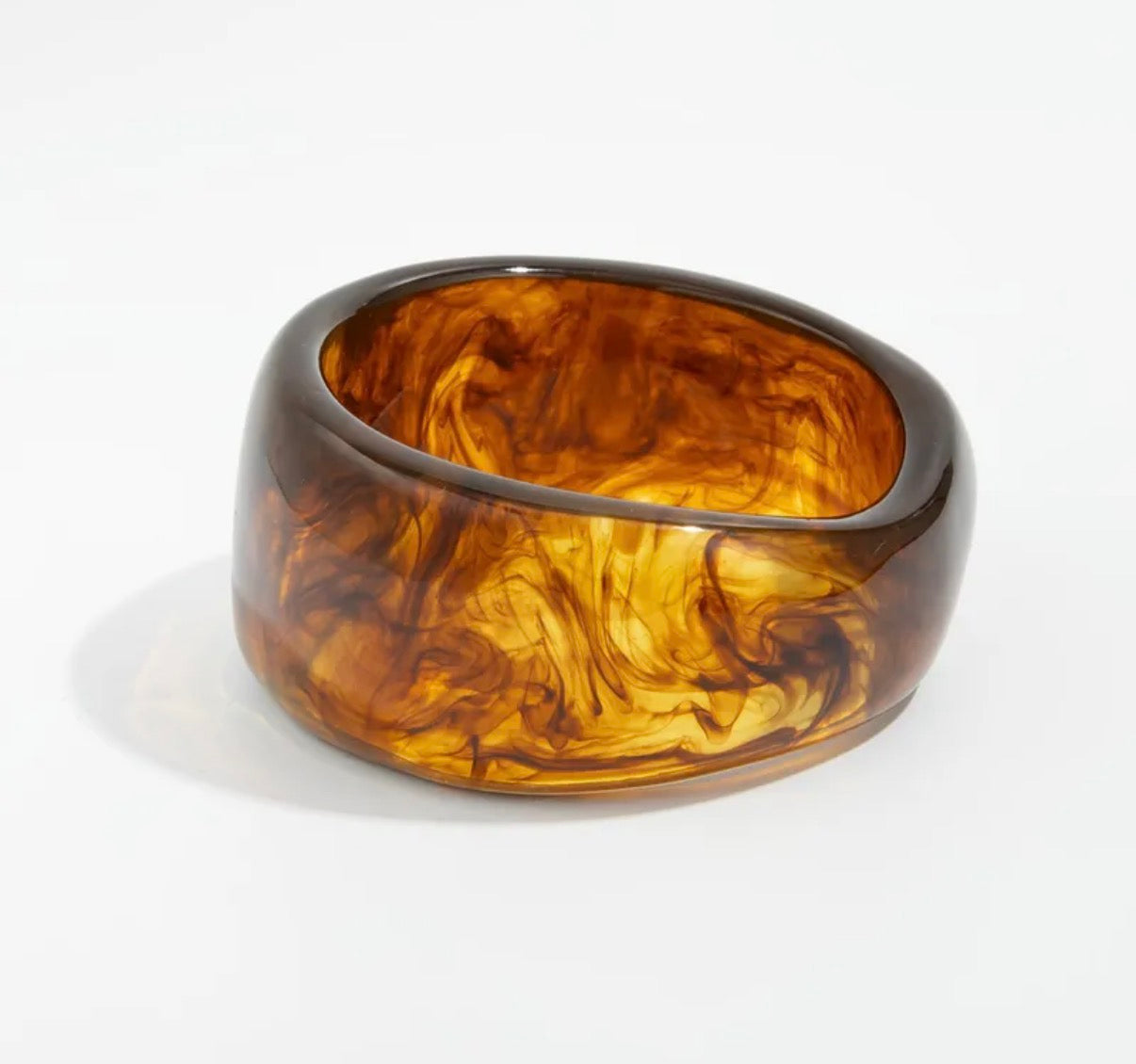 00212 Pulsera resina marrón ancha