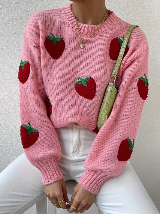 453 Abrigo Fresas Rosado ( One Size )
