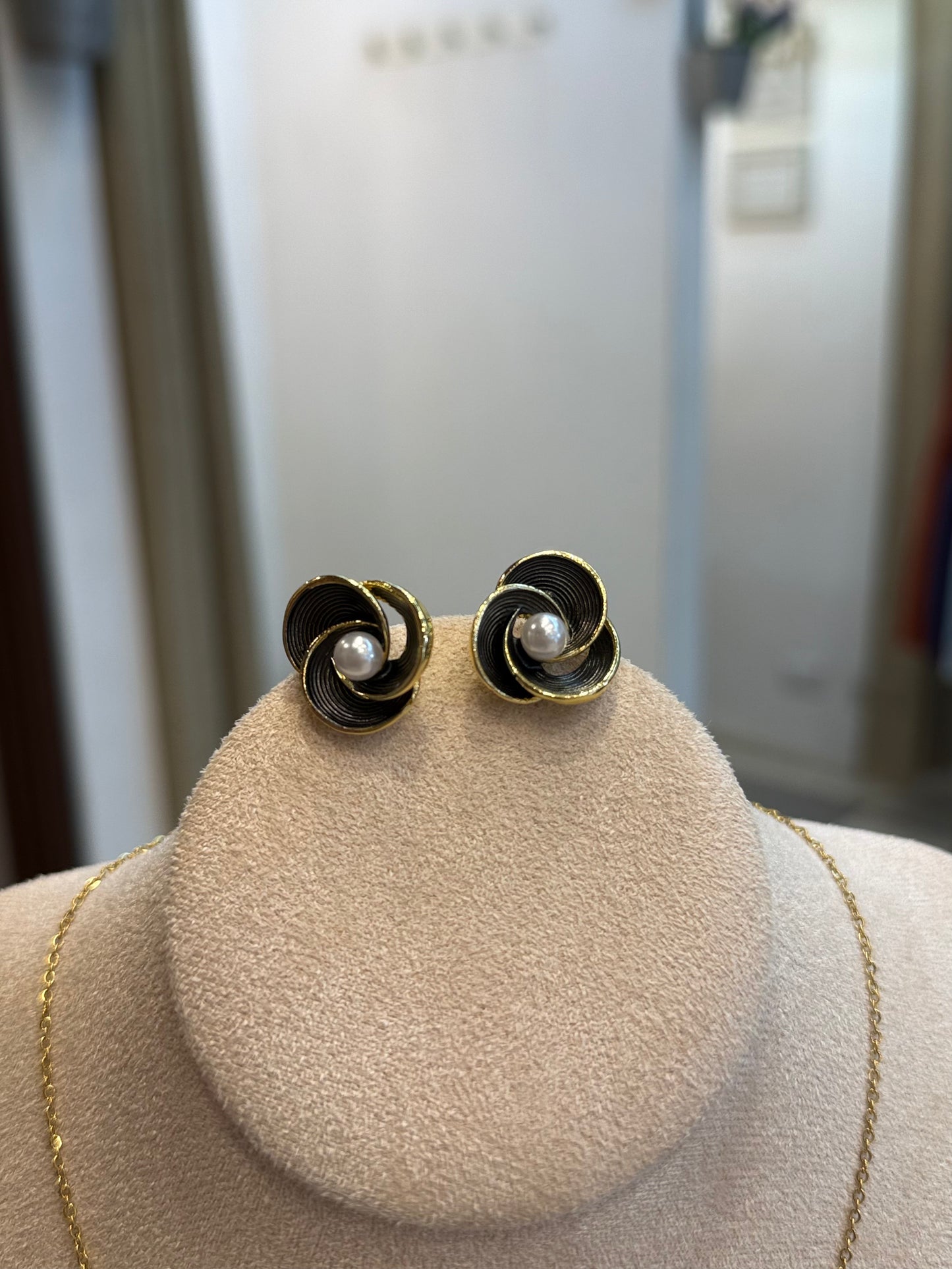 000120  Collar Flor en Set ( Zamak )