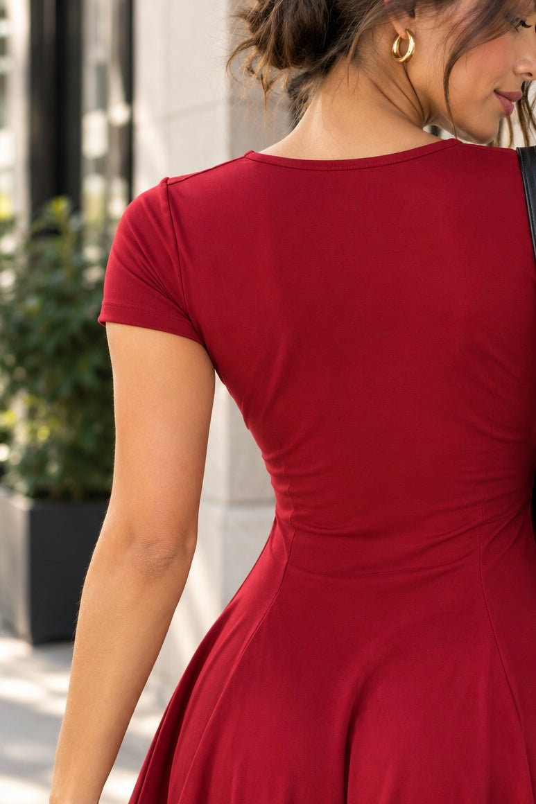 445 Vestido Becky - Rojo Oscuro