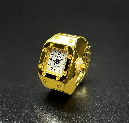 00202 Anillo Reloj Dorado