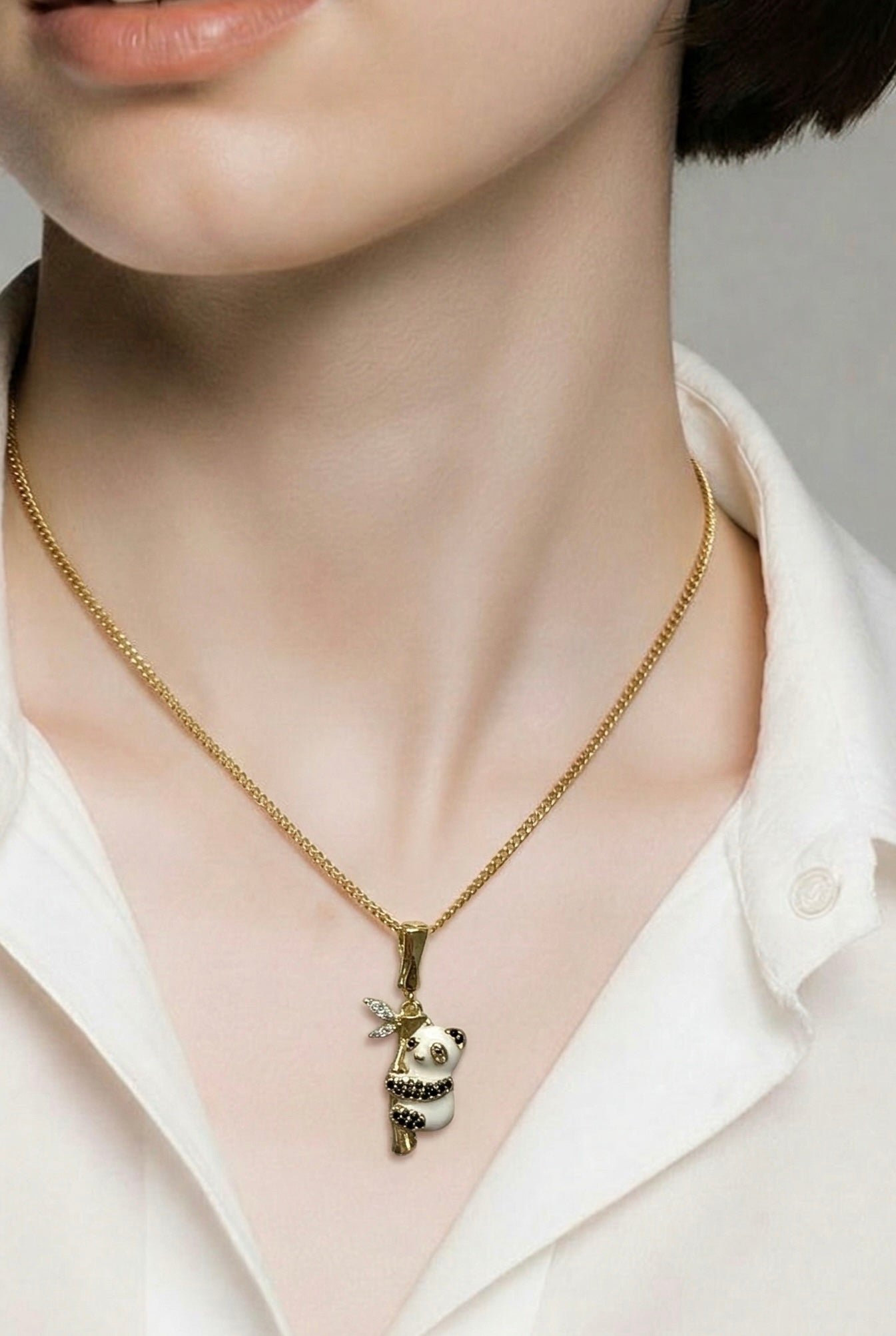 00060 Collar Panda Zamak/Acero