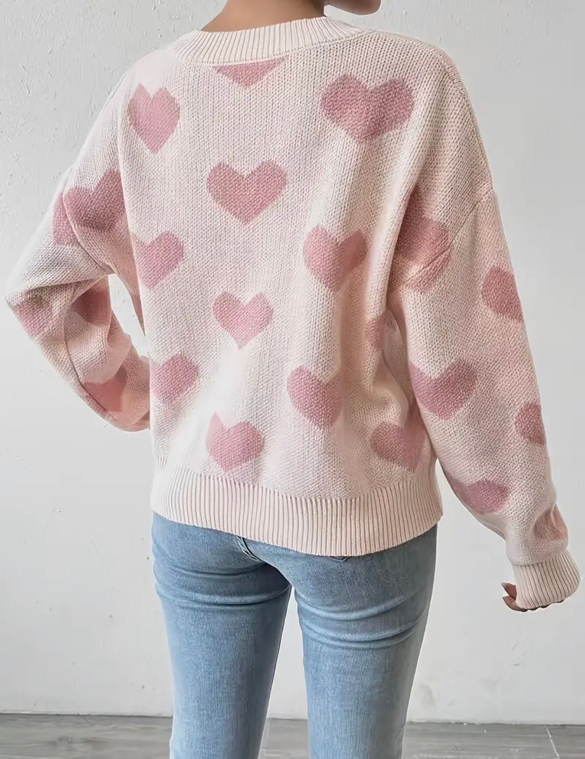0091  Abrigo corazones rosa