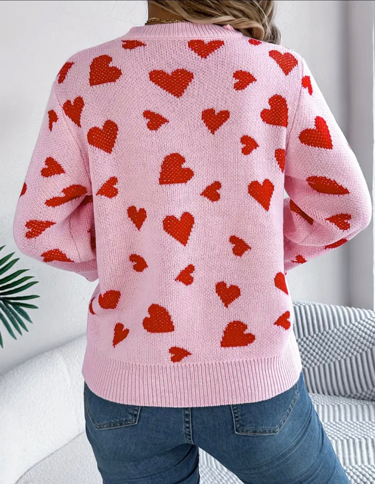 0091  Abrigo rosado con corazones
