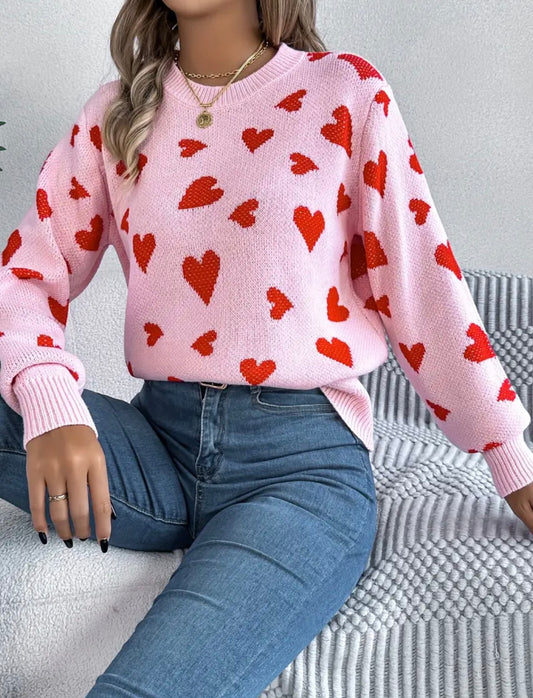 0091  Abrigo rosado con corazones