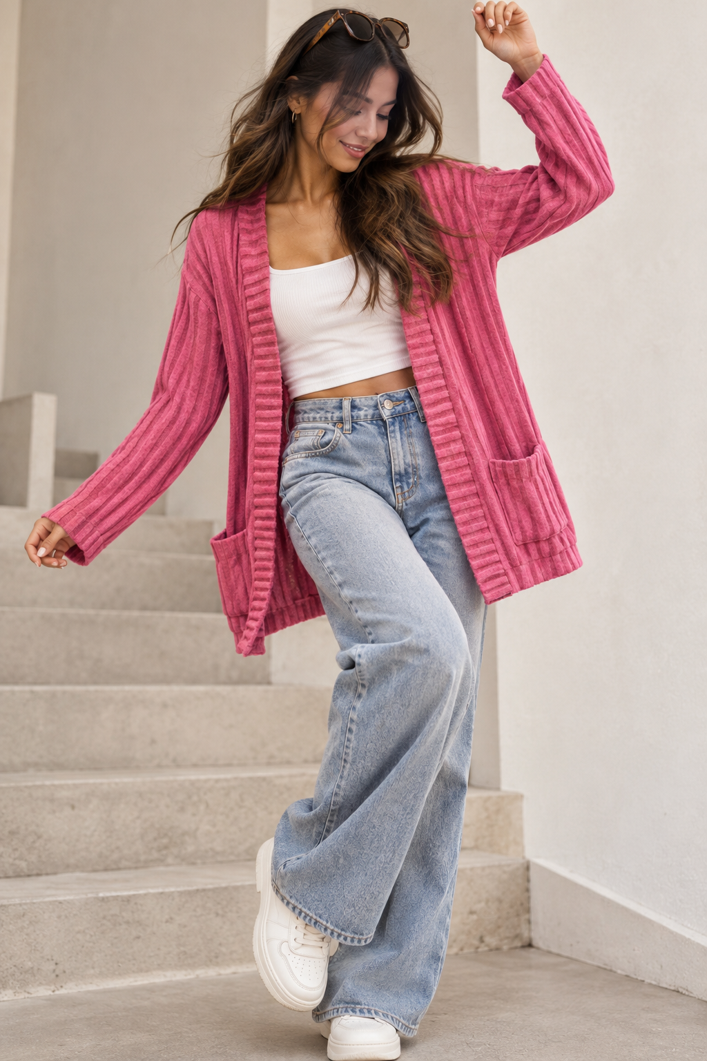 443 Cardigan Emily Fucsia ( One Size )