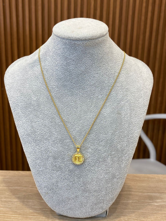 00321 Collar Fé Dorado Acero