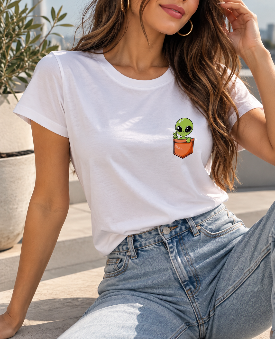 482 Blusa Alien  Blanca