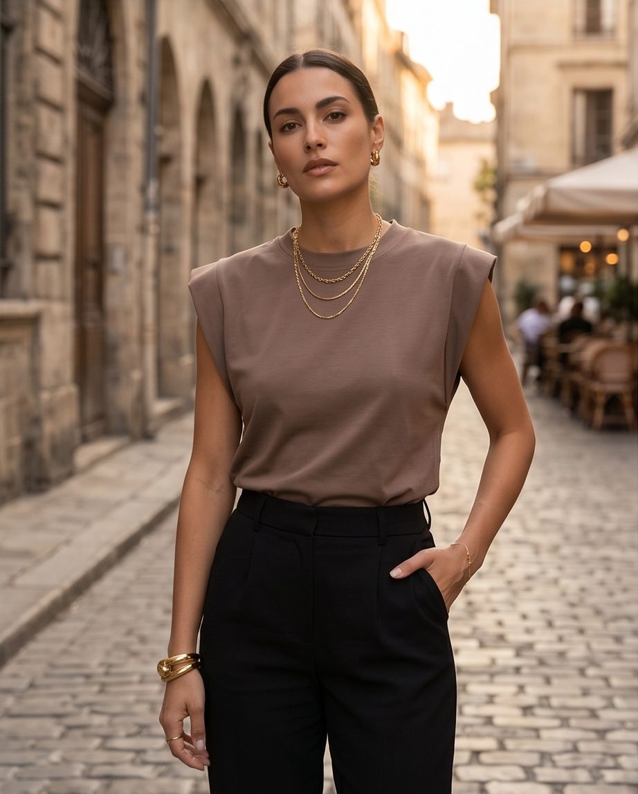00100 Blusa Mindi Café Moca Clarito