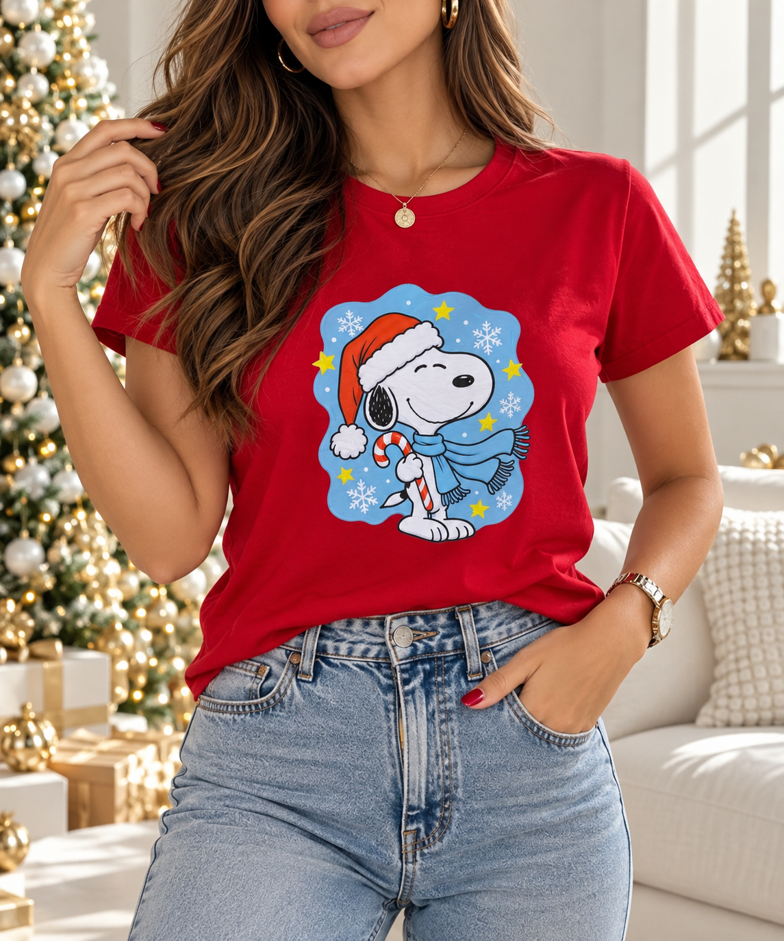 487 Blusa Snoo Rojo  Navidad