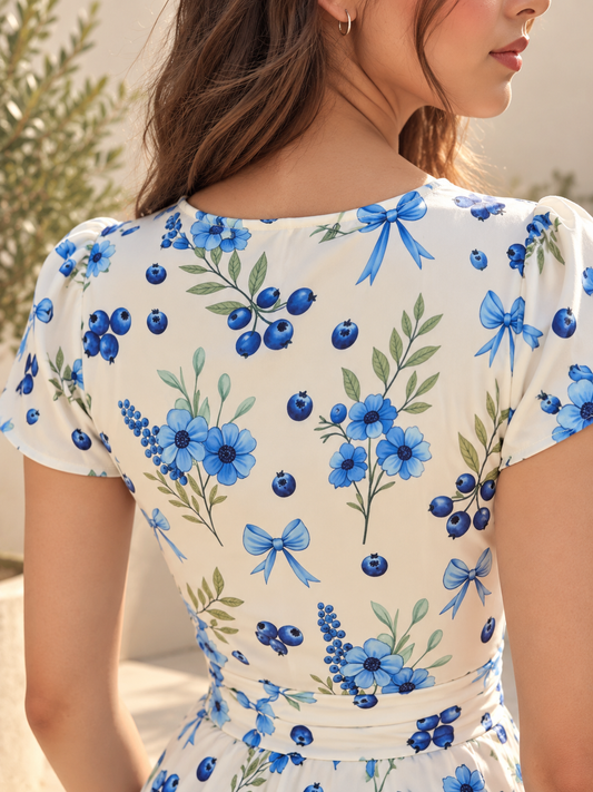 00012 Vestido Alexa con Bolsas Arándanos