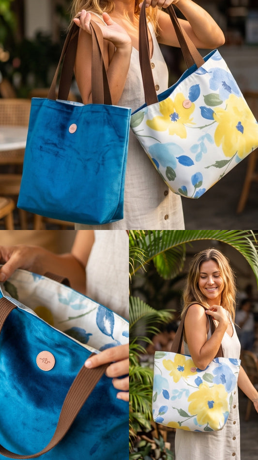 0050 Bolso Reversible Hola Dominga Turquesa