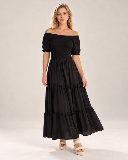 /336 Maxi Vestido Nela Negro
