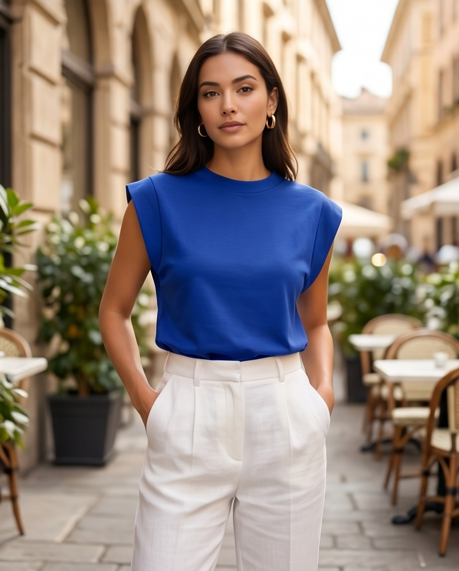 00100 Blusa Mindi Azul Rey