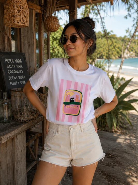 00553  Blusa Gato Blanca Sardina