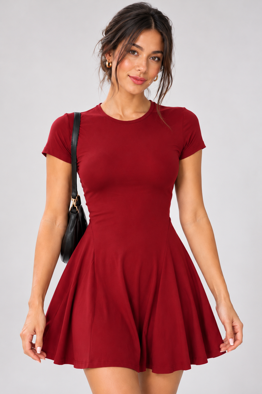 445 Vestido Becky - Rojo Oscuro