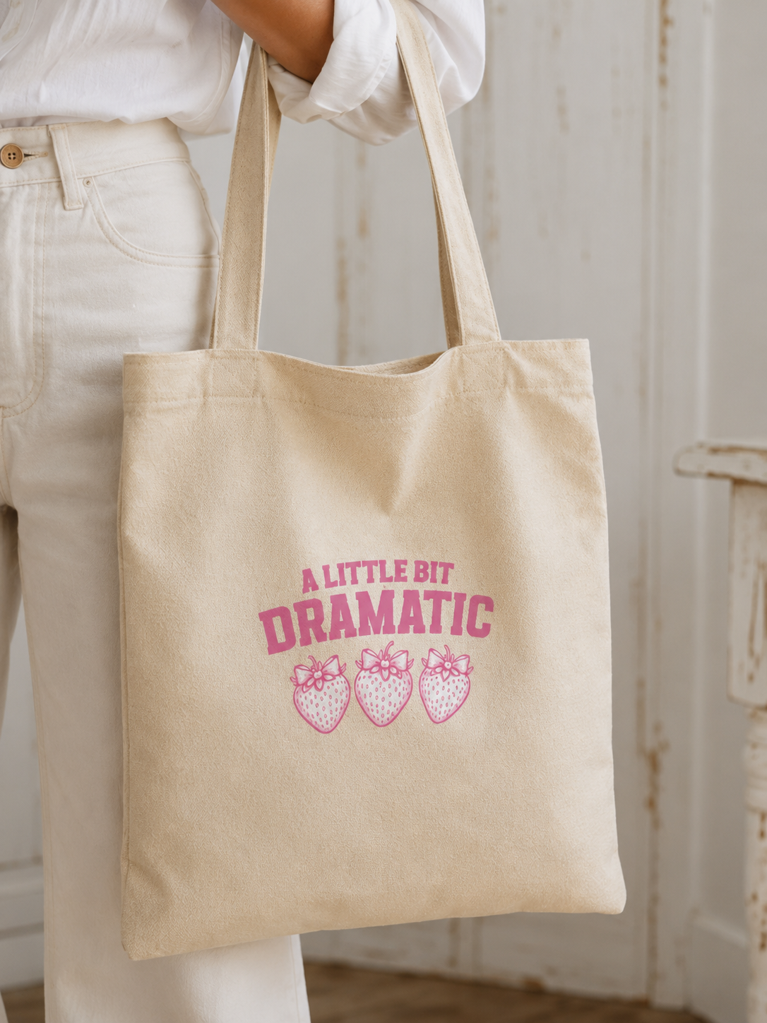00925 Tote bag fresa dramática ( tela gruesa )