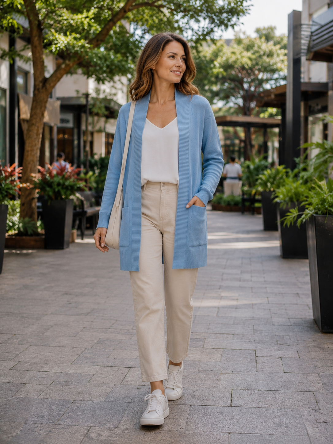 00583 Cardigan Celeste Tejido Mai