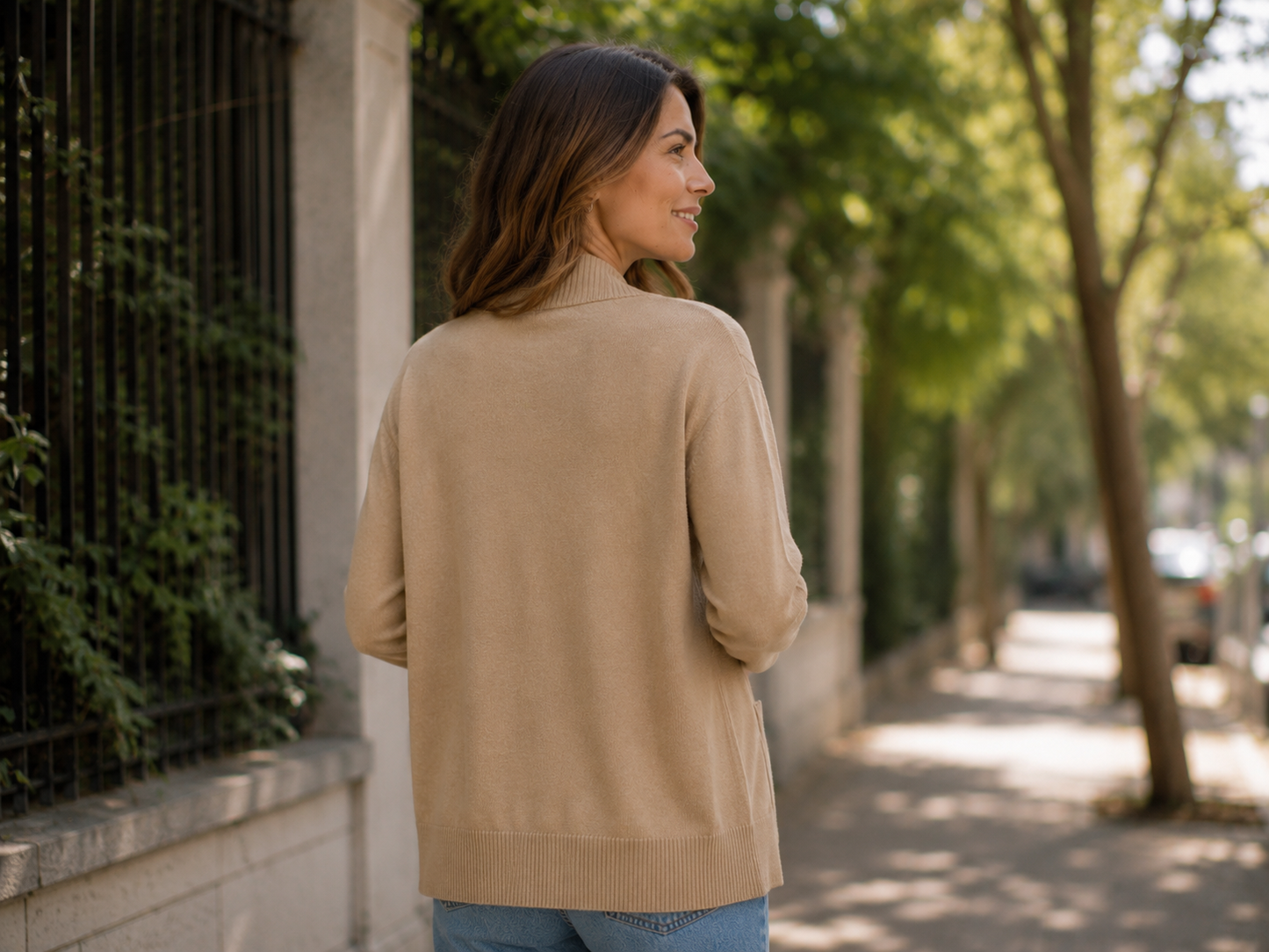 00583 Cardigan Beige Tejido Mai