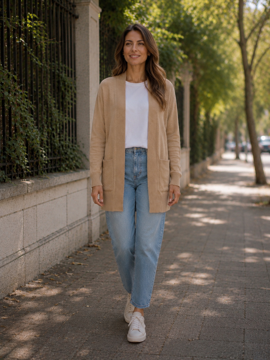 00583 Cardigan Beige Tejido Mai