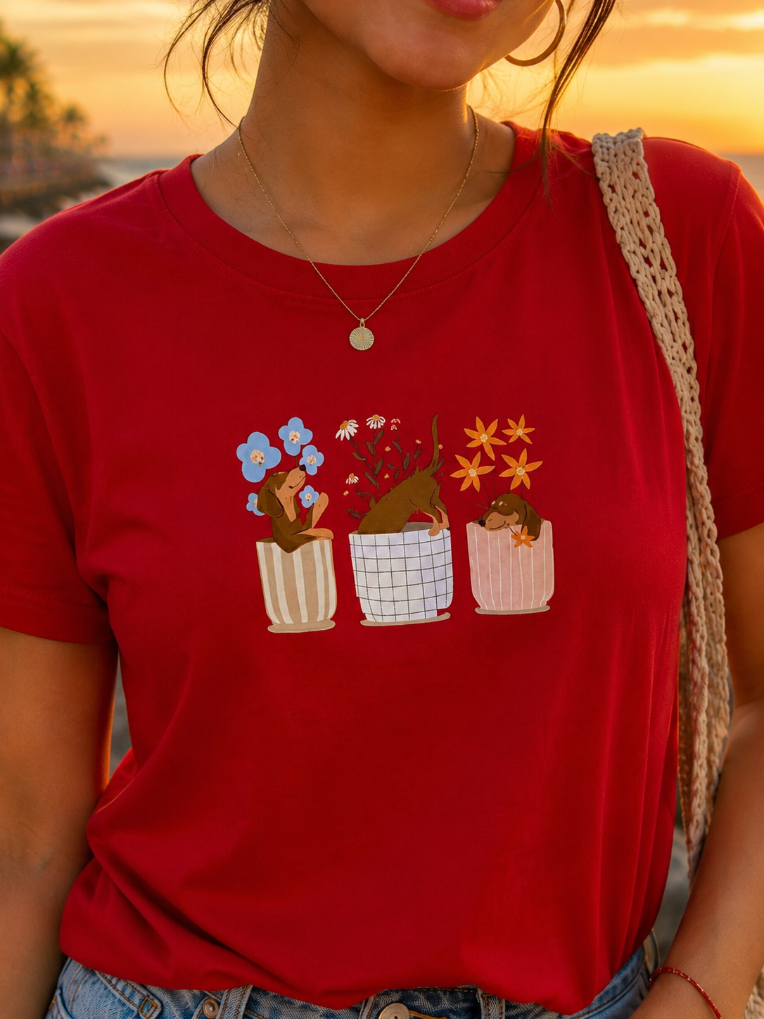 00593 Blusa roja perrito feliz
