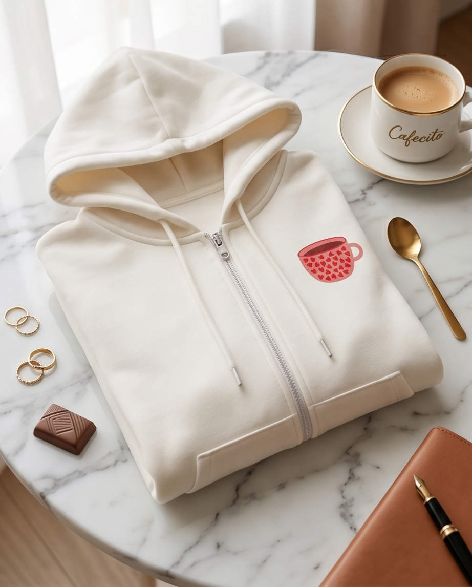 00579 Hoddie Cafecito Color Blanca