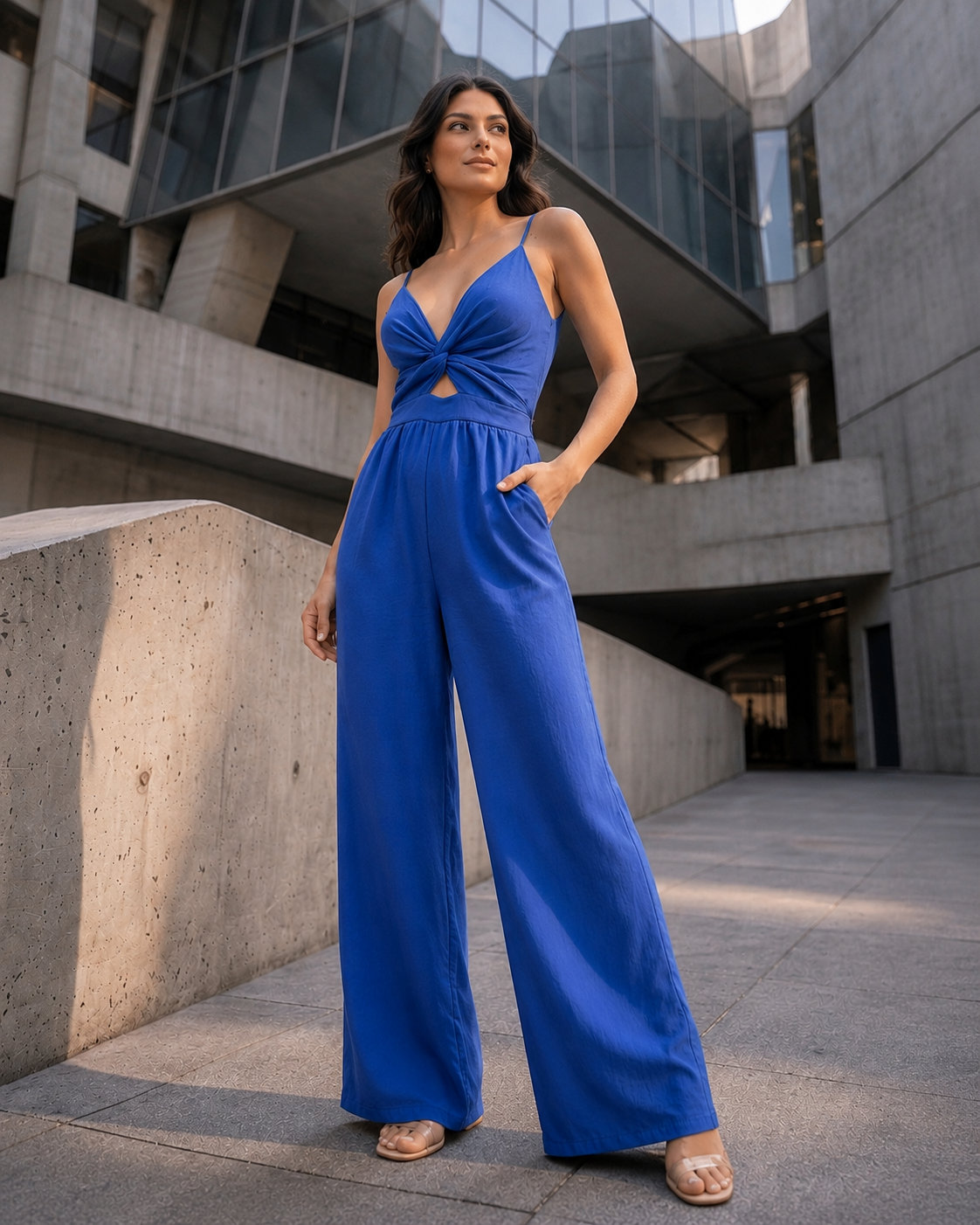 00872 Enterizo Largo Penny Color Azul Claro