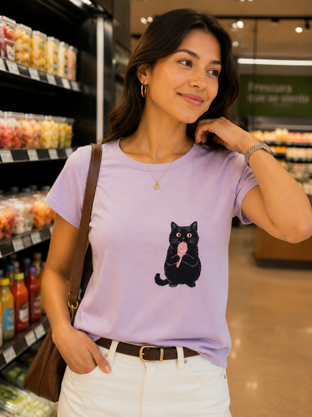 00929 Blusa Gato Enamorado Lila