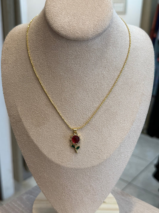 000116 Collar Rosa Roja o Gris