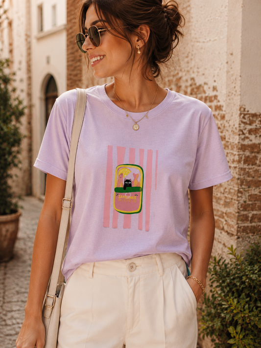 00553  Blusa Gato Sardina Lila